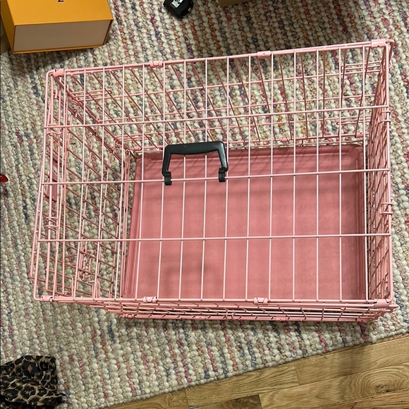Pink small pet crate